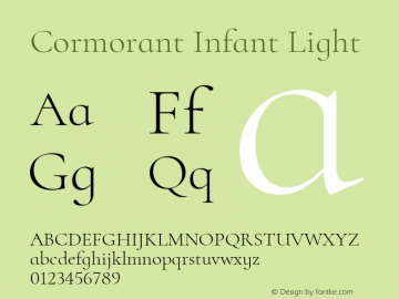 Cormorant Infant Light Version 3.301 Font Sample