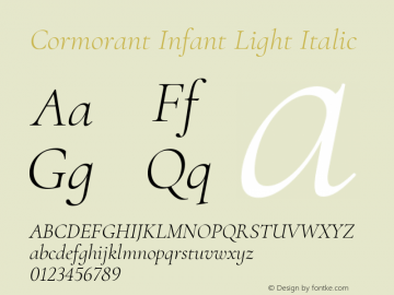 Cormorant Infant Light Italic Version 3.301 Font Sample