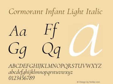Cormorant Infant Light Italic Version 3.301图片样张