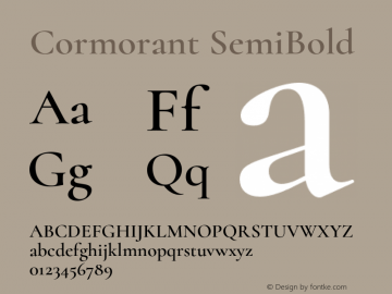 Cormorant SemiBold Version 3.302;PS 003.302;hotconv 1.0.88;makeotf.lib2.5.64775图片样张