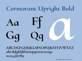 Cormorant Upright Bold Version 3.302 Font Sample