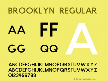 Brooklyn Regular Version 1.000;PS 001.000;hotconv 1.0.88;makeotf.lib2.5.64775 Font Sample