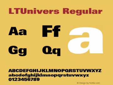 LTUnivers 930 BasicXBlack Version 003.000 Font Sample