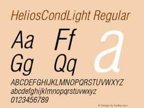 HeliosCondLight Regular 004.001 Font Sample