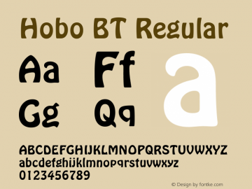 Hobo BT Regular mfgpctt-v1.52 Monday, January 25, 1993 11:46:28 am (EST) Font Sample