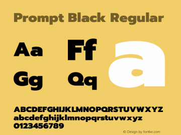 Prompt-Black Version 1.000 Font Sample