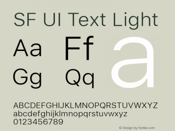 SF UI Text Light 11.0d59e2 Font Sample