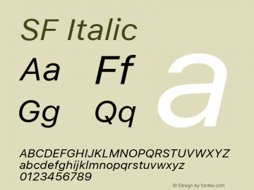 SF 400i 11.0d59e2 Font Sample