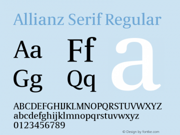 AllianzSerif-Regular Version 1.00 Font Sample