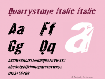 Quarrystone Italic Version 1.0; 2012 Font Sample