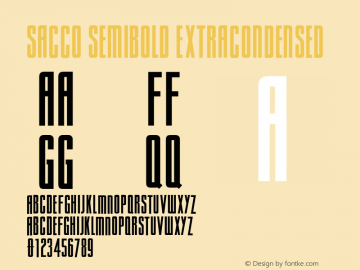 Sacco SemiBold ExtraCondensed Version 1.005;PS 001.005;hotconv 1.0.70;makeotf.lib2.5.58329图片样张