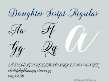 Daughter Script Version 1000 Font Sample