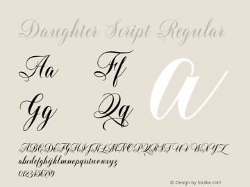 Daughter Script Version 1000 Font Sample