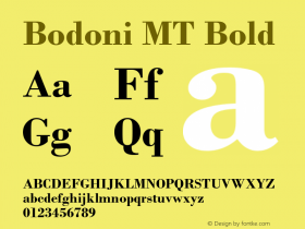 Bodoni MT Bold Version 2.10图片样张