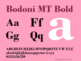 Bodoni MT Bold Version 2.10图片样张