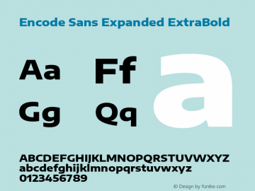 Encode Sans Expanded ExtraBold Version 2.000 Font Sample