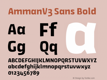 AmmanV3 Sans Bold Version 1.001 Font Sample