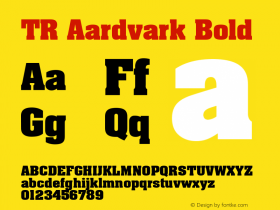 TR Aardvark  Bold 001.003 Font Sample