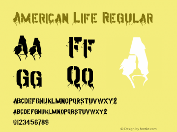 American Life Version 1.00 December 14, 2003, initial release Font Sample