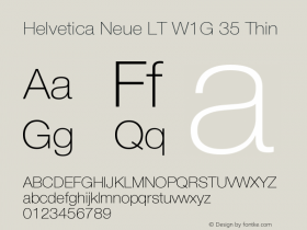 HelveticaNeueLTW1G-Th Version 1.100;PS 001.001;hotconv 1.0.38 Font Sample