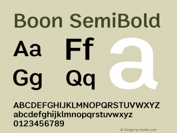Boon SemiBold Version 3.0 Font Sample