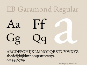 EB Garamond Version 000.012g Font Sample