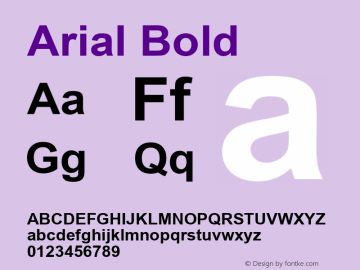 Arial Bold Version 5.01.2x Font Sample