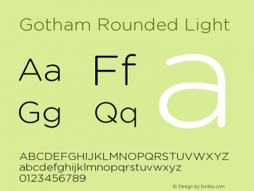 GothamRounded-Light Version 1.200 Font Sample