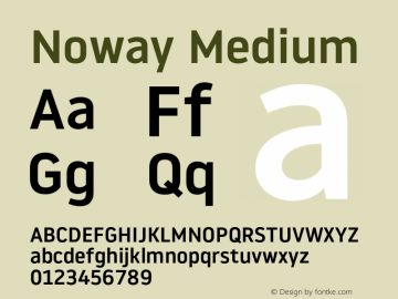 Noway-Medium Version 1.000 Font Sample