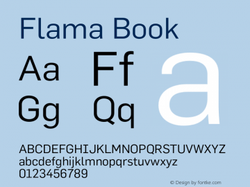 Flama-Book 2.001 Font Sample