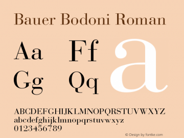 BauerBodoni-Roman 001.002 Font Sample