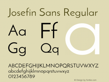 Josefin Sans  Font Sample