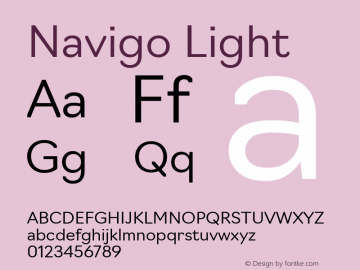 Navigo Light 1.005 Font Sample