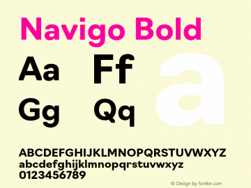 Navigo-Bold 1.005 Font Sample