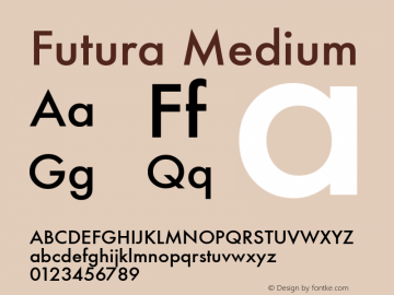 Futura Medium 4.1d4 Font Sample