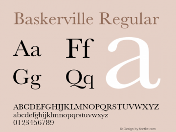 Baskerville 1.1d1 Font Sample