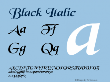 Black Italic Altsys Fontographer 3.5  4/5/92图片样张