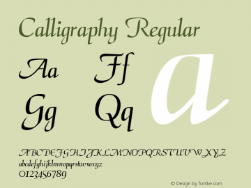 Calligraphy Regular Altsys Fontographer 3.5  9/10/93 Font Sample