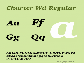 Charter Wd  Font Sample