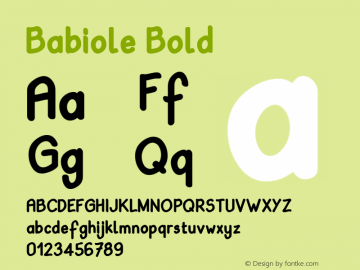 Babiole Bold Fontographer 4.7 4/01/12 FG4M­0000002045图片样张