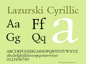 Lazurski Cyrillic 001.000 Font Sample