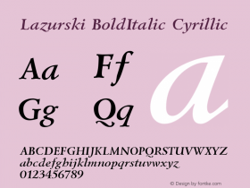 Lazurski BoldItalic Cyrillic 001.000图片样张