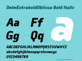 DelmExtraboldOblicua Version 1.000 Font Sample