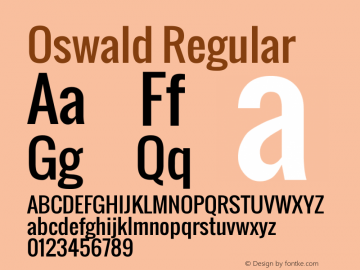 Oswald Version 2.000 Font Sample