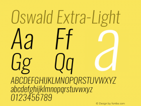 Oswald-Extra-LightItalic 3.0图片样张