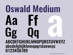Oswald Medium 3.0图片样张