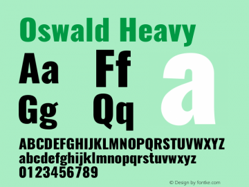 Oswald Heavy 3.0 Font Sample