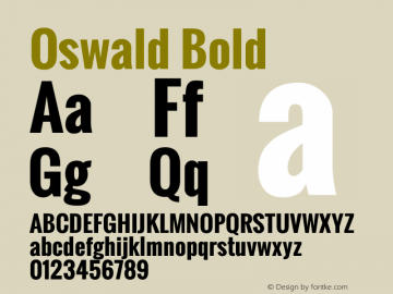 Oswald Bold Version 2.002 Font Sample