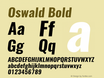 Oswald BoldItalic 3.0 Font Sample