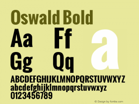 Oswald Bold Version 1.000图片样张